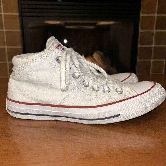 Women Converse Sneakers White Chuck Taylor All Star Madison CTAS Canvas Sz 7 EUC - Picture 1 of 11